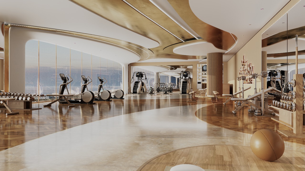 Danube Shahrukhz fitness studio and skyline view